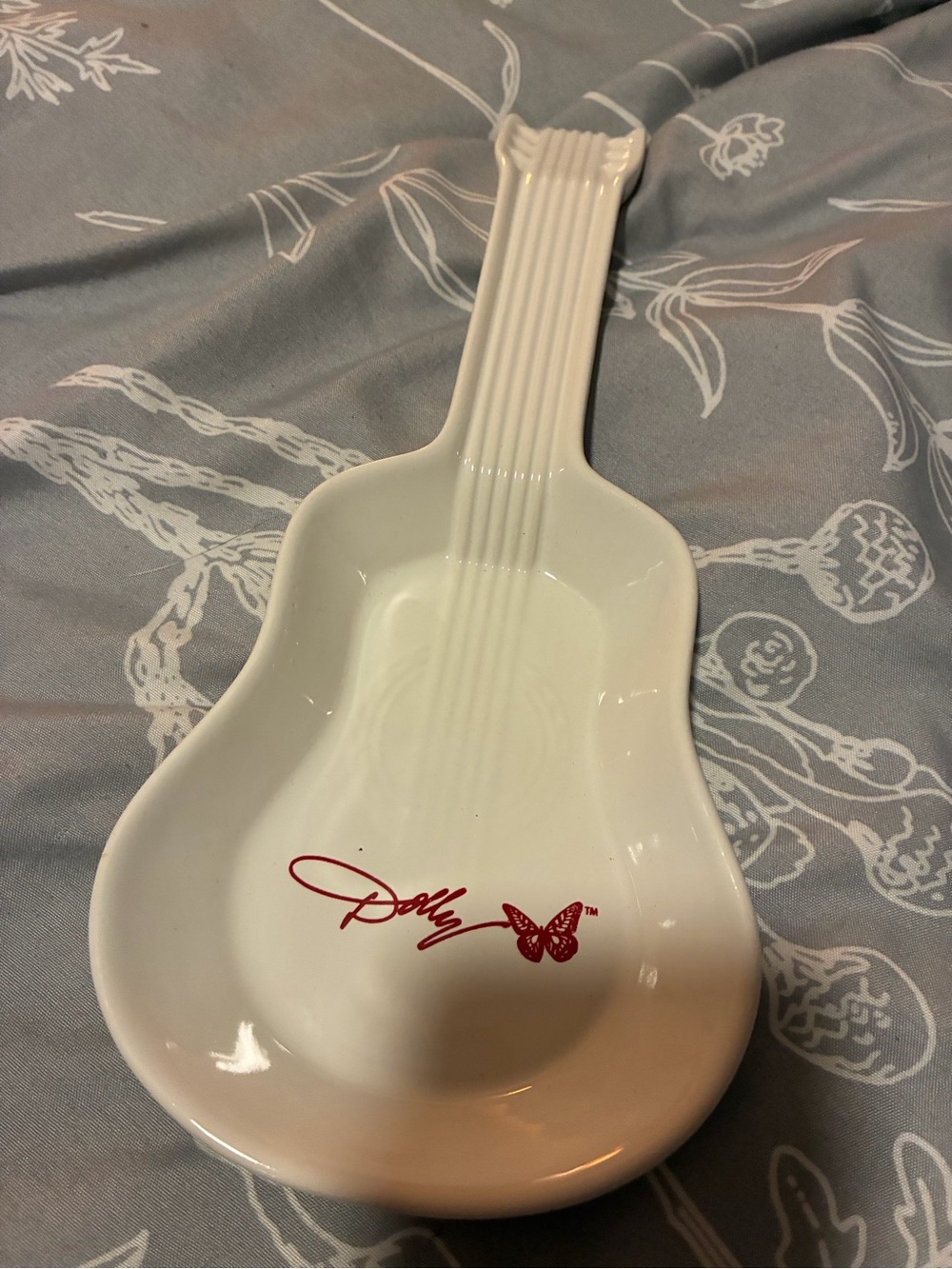 Dolly Parton White Guitar Spoon Rest 10" — Official Dolly Home Collection —
